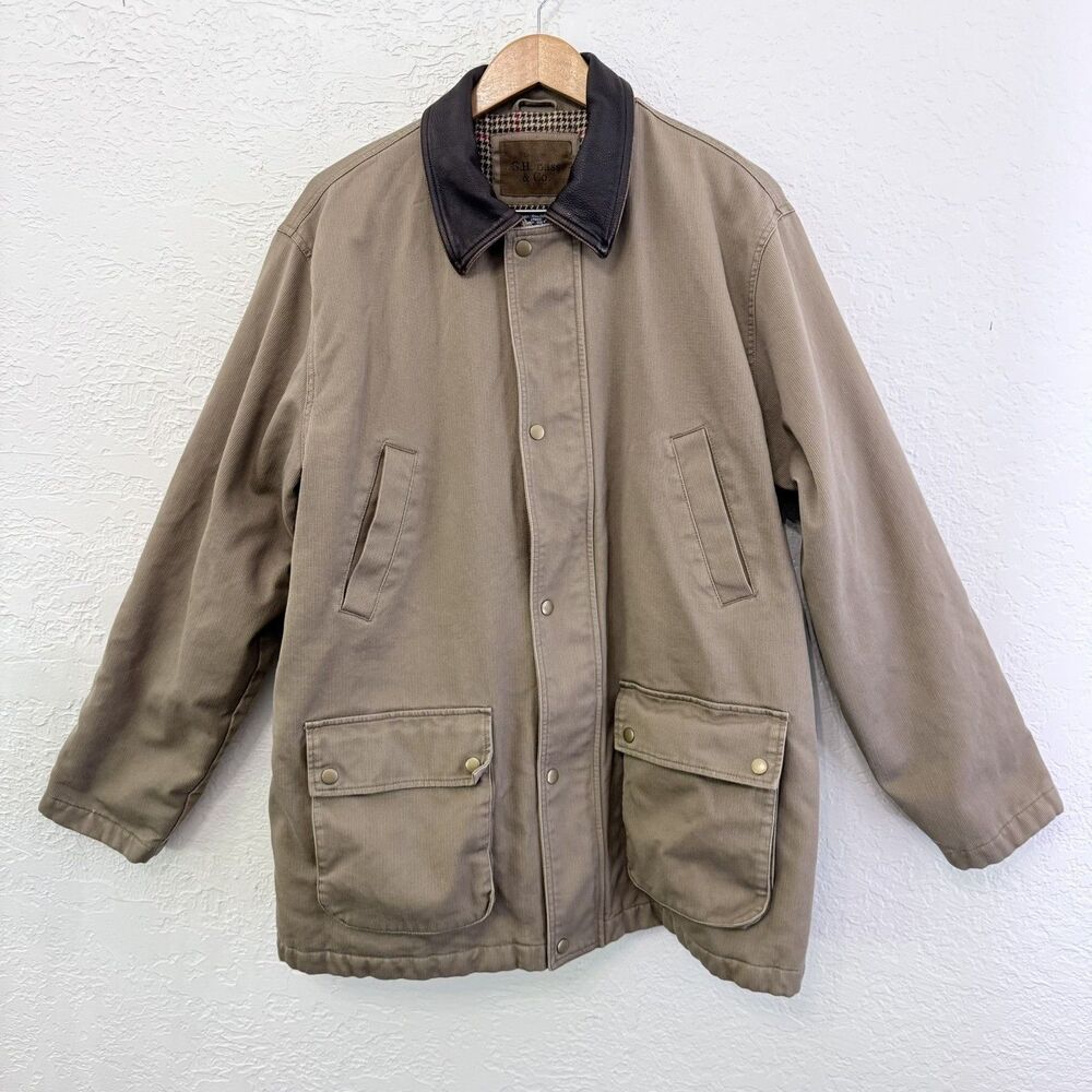 GH Bass & Co American Classic Men's Field Coat Pockets Lined Brown XL